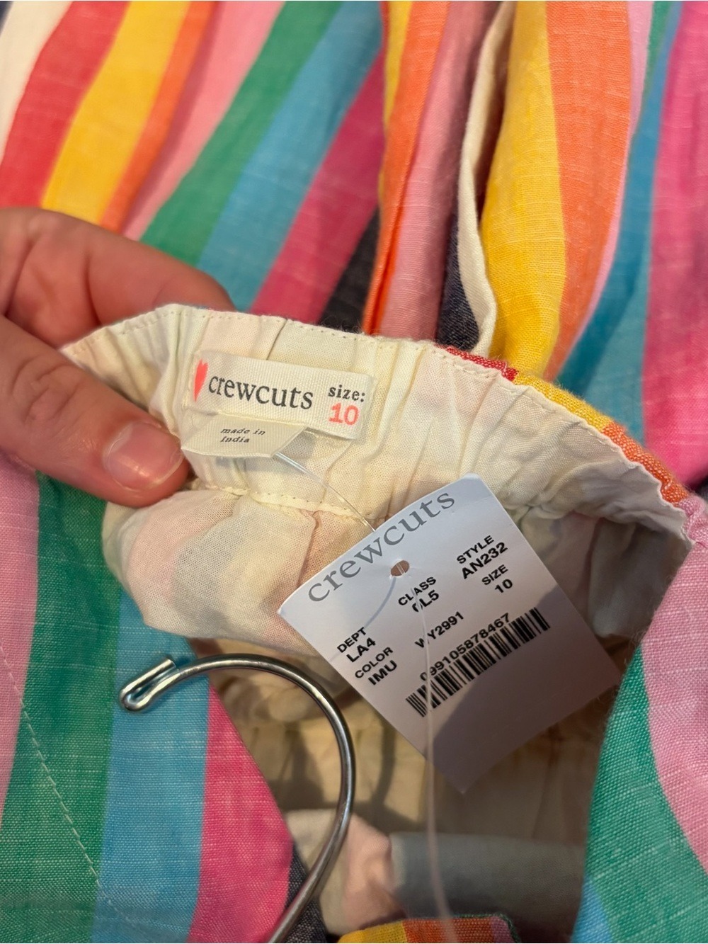 Crewcuts Bright Multi-Stripe Cotton Dress Size 10 NWT - Picture 3 of 6